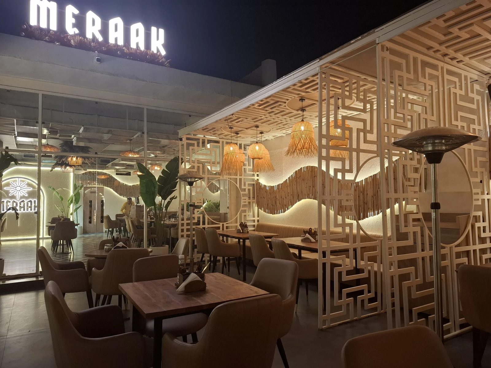 Meraak Cafe rooftop ambiance in Preet Vihar, East Delhi